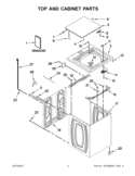 TOP AND CABINET PARTS Diagram and Parts List for 3LWTW4800YQ1  Whirlpool Washer