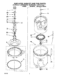 AGITATOR, BASKET AND TUB Diagram and Parts List for LSV7244AN0  Whirlpool Washer