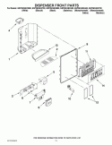 DISPENSER FRONT PARTS Diagram and Parts List for GSF26C4EXW00  Whirlpool Refrigerator
