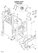 SECTION Diagram and Parts List for REX4634KQ1  Roper Dryer