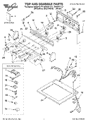 TOP AND CONSOLE PARTS Diagram and Parts List for GEQ8811LG1  Whirlpool Dryer
