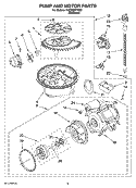 PUMP AND MOTOR PARTS Diagram and Parts List for KUDX03FTSS2  KitchenAid Dishwasher