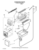 ICEMAKER PARTS Diagram and Parts List for GX5FHDXVQ06  Whirlpool Refrigerator