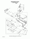 DISPENSER PARTS Diagram and Parts List for WFW9410XW00  Whirlpool Washer