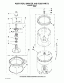 AGITATOR, BASKET AND TUB PARTS Diagram and Parts List for IV4800X0  Inglis Washer