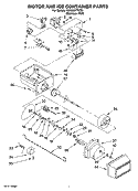 MOTOR AND ICE CONTAINER PARTS Diagram and Parts List for KSRD22FTST01  KitchenAid Refrigerator