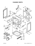 CHASSIS PARTS Diagram and Parts List for YIES426AS0  Whirlpool Range