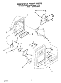 DISPENSER FRONT Diagram and Parts List for KSRB22FKBL02  KitchenAid Refrigerator
