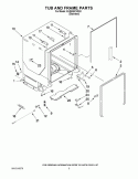 TUB AND FRAME PARTS Diagram and Parts List for KUDE50CVSS3  KitchenAid Dishwasher