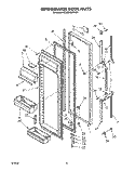 REFRIGERATOR DOOR Diagram and Parts List for ED25DWXTM01  Whirlpool Refrigerator