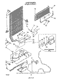 UNIT Diagram and Parts List for EV15HEXPW1  Whirlpool Freezer