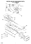MOTOR AND ICE CONTAINER Diagram and Parts List for 4KSRS22CHT02  KitchenAid Refrigerator