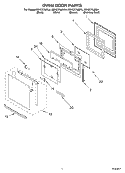 OVEN DOOR Diagram and Parts List for KEHC379JBL4  KitchenAid Microwave Oven Combo
