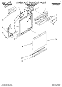 FRAME AND CONSOLE Diagram and Parts List for DU8016XX6  Whirlpool Dishwasher