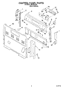 CONTROL PANEL PARTS Diagram and Parts List for GR475LXLS1  Whirlpool Range