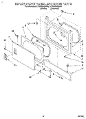 DRYER FRONT PANEL AND DOOR Diagram and Parts List for LTE6234AN0  Whirlpool Washer Dryer Combo