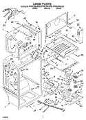 LINER Diagram and Parts List for KTRS19ELBL00  KitchenAid Refrigerator