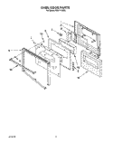 OVEN DOOR Diagram and Parts List for KEBI141XBL1  KitchenAid Wall Oven