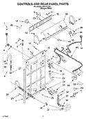 CONTROLS AND REAR PANEL Diagram and Parts List for LSR5132JQ2  Whirlpool Washer