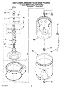 AGITATOR, BASKET AND TUB PARTS Diagram and Parts List for 4PWTW5905SG0  Whirlpool Washer