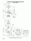 LOWER HOUSING AND MOTOR PARTS Diagram and Parts List for KBDS250X5  KitchenAid Food Waste Disposer