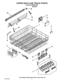 UPPER RACK AND TRACK PARTS Diagram and Parts List for KUDE40FXSP5  KitchenAid Dishwasher