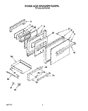 DOOR AND DRAWER, LIT/OPTIONAL Diagram and Parts List for BGP430WB0  Roper Range