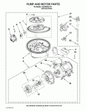 PUMP AND MOTOR PARTS Diagram and Parts List for 7GU3800XTVY6  Whirlpool Dishwasher