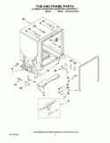TUB AND FRAME PARTS Diagram and Parts List for GU2475XTVY1  Whirlpool Dishwasher