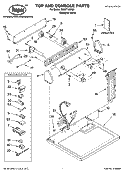 TOP AND CONSOLE PARTS Diagram and Parts List for RGS7745RQ1  Roper Dryer