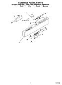 CONTROL PANEL PARTS Diagram and Parts List for KUDS01FLBL7  KitchenAid Dishwasher