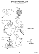 BASE AND PEDESTAL UNIT Diagram and Parts List for KSM150PSGR1  KitchenAid Mixer