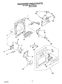 DISPENSER FRONT PARTS Diagram and Parts List for 6GC5THGXKS00  Whirlpool Refrigerator