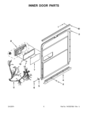 INNER DOOR PARTS Diagram and Parts List for KUDS30IBWH0  KitchenAid Dishwasher