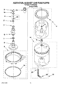 AGITATOR, BASKET AND TUB PARTS Diagram and Parts List for YLTE6234DQ6  Whirlpool Washer Dryer Combo
