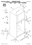 CABINET PARTS Diagram and Parts List for KTRC22KKWH03  KitchenAid Refrigerator