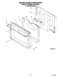 LOWER OVEN DOOR Diagram and Parts List for KEBI240SBL1  KitchenAid Wall Oven