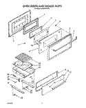 OVEN DOOR AND BROILER Diagram and Parts List for SF337PEXW0  Whirlpool Range