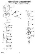 MOTOR AND ICE CONTAINER PARTS Diagram and Parts List for KSRG25FKBL18  KitchenAid Refrigerator