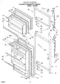 DOOR Diagram and Parts List for RT14DMXDN00  Roper Refrigerator
