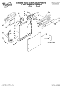 FRAME & CONSOLE, LITERATURE Diagram and Parts List for DU890SWKT0  Whirlpool Dishwasher