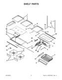SHELF PARTS Diagram and Parts List for 5VGI6FARAF01  Whirlpool Refrigerator