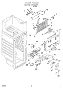 LINER Diagram and Parts List for ET09PCXHW00  Whirlpool Refrigerator
