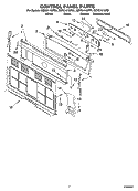 CONTROL PANEL PARTS Diagram and Parts List for GERC4110PQ1  Whirlpool Range