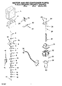 MOTOR AND ICE CONTAINER PARTS Diagram and Parts List for KSRX25FSST01  KitchenAid Refrigerator