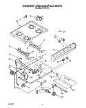COOKTOP AND MANIFOLD, LIT/OPTIONAL Diagram and Parts List for FGP215VL5  Whirlpool Range