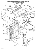CONTROLS AND REAR PANEL PARTS Diagram and Parts List for CAWS833RT1  Crosley Washer