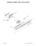 CONTROL PANEL AND LATCH PARTS Diagram and Parts List for KUDS30FBSS1  KitchenAid Dishwasher