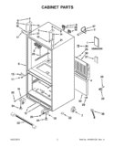 CABINET PARTS Diagram and Parts List for KRFC90100B5  KitchenAid Refrigerator