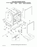 TUB AND FRAME PARTS Diagram and Parts List for KUDK30IVSS4  KitchenAid Dishwasher